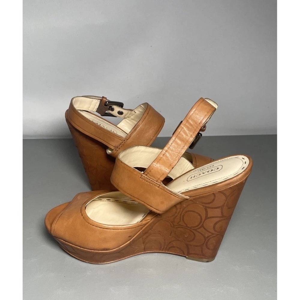 Coach Women's Signature Wedge Sandals Size 6.5B
